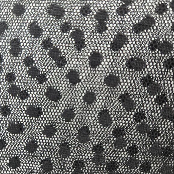 Ambiance Black Semi-Sheer Mesh Polka Dot Long Sleeved Blouse 2x - Picture 6 of 8